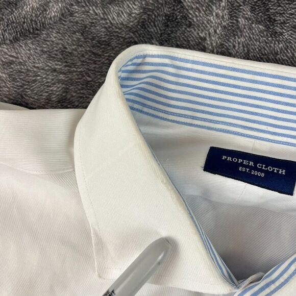 Proper Cloth Long Sleeve Button Up Shirt White Men's XL/XXL *Read - Picture 4 of 16